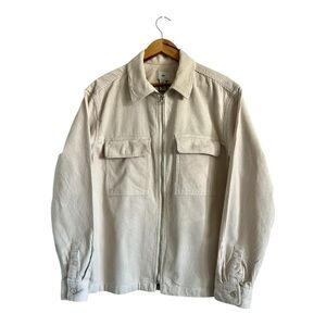 H&M Men’s Cream Corduroy Zip-Up Workwear Jacket Farmer Chore M